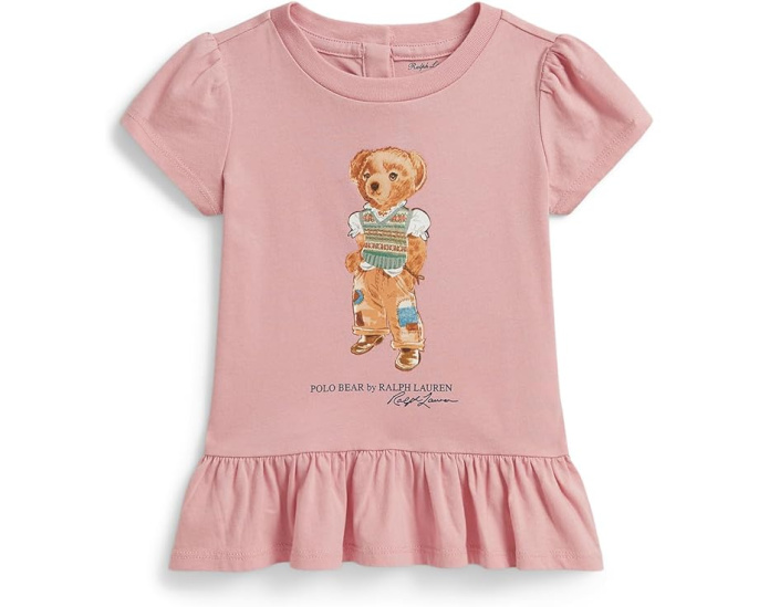 Футболка Polo Bear пеплум для малышей Polo Ralph Lauren
