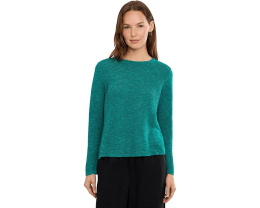 Свитер Eileen Fisher с круглой горловиной из смеси органического льна и хлопка