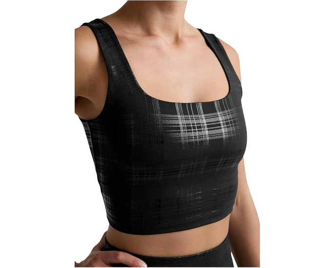 Кроп-топ Beyond The Studio High с втачным бюстгальтером из мягкой ткани Plaid Foil