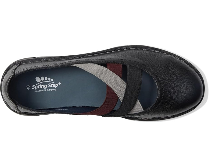 Туфли Spring Step Jax из шагреневой кожи с эластичными ремешками и клиновидным каблуком
