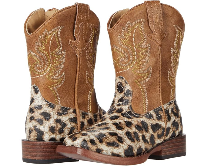 Детские сапоги Roper Kids Cowbaby Glitter Leopard с блестками