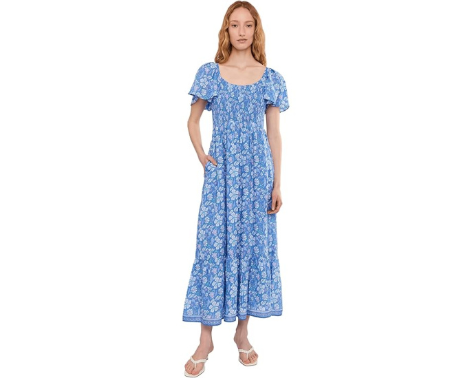 Vineyard Vines Макси-платье с рукавами-крылышками и цветочным принтом