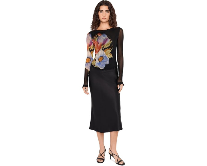 Free People топ Lilly Printed с длинным рукавом
