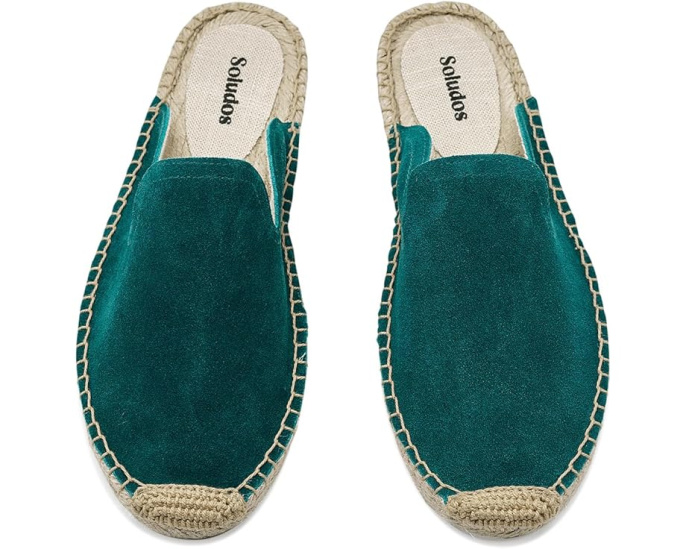 Эспадрильи мюли Suede Smoking из замши с джутовой подошвой Soludos