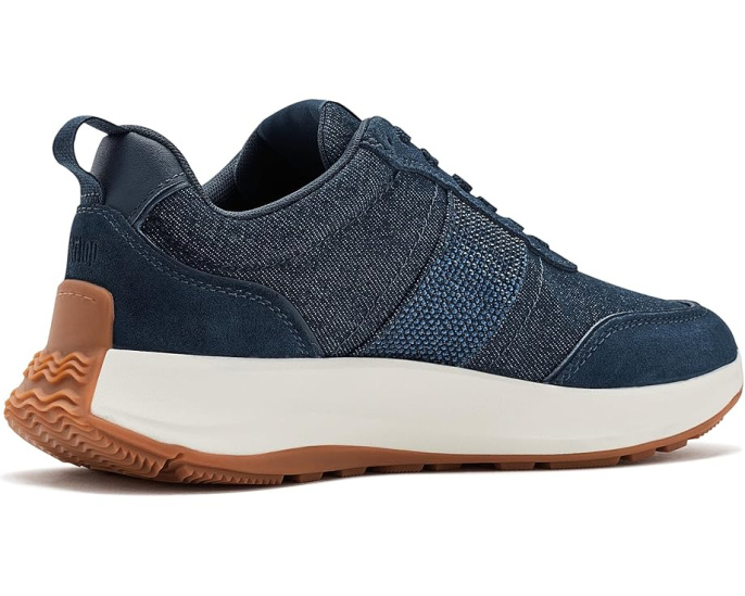 Кроссовки FitFlop F-mode Flow Crystal из денима и замши с кристаллами
