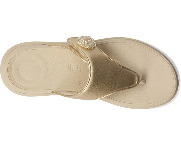 Сандалии FitFlop F-Mode Go Beadie-Button Adj. Flatform с бусинами и регулируемыми ремешками
