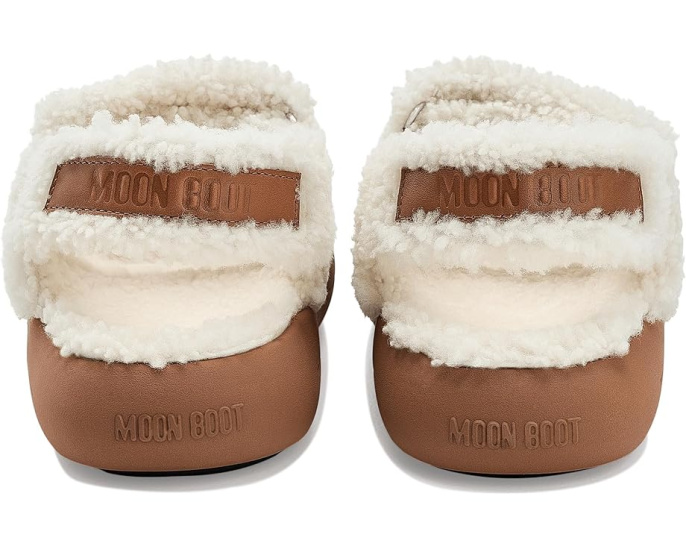 Сандалии Shearling с открытым носком и овчиной от MOON BOOT