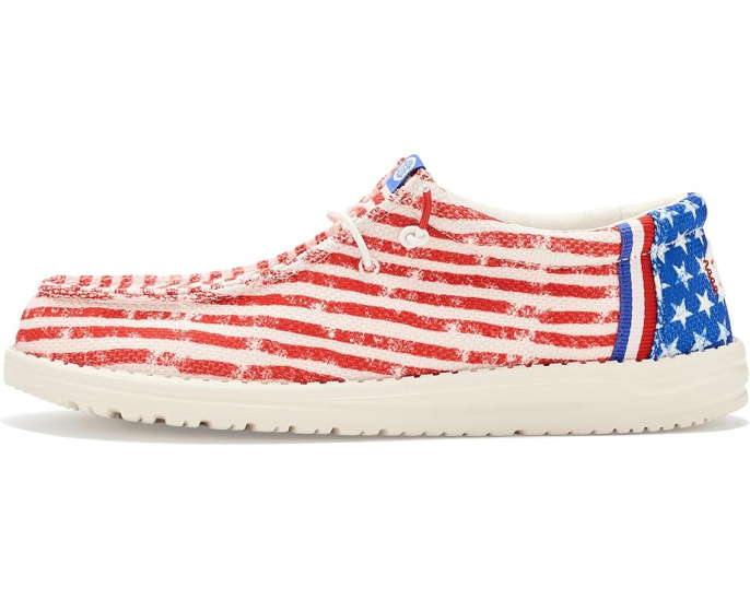 Кроссовки Hey Dude Wally Americana с хлопковым верхом и эластичными шнурками