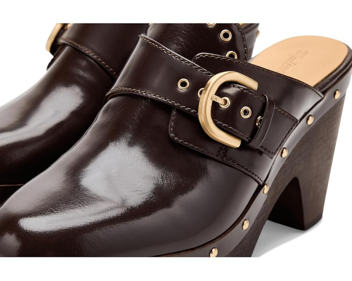Клоги Madewell Finneas с пряжкой и деревянной платформой