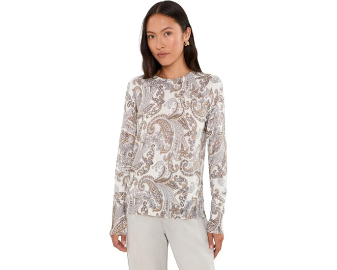 Свитер Lauren Ralph Lauren Petite Paisley Cotton-Modal с узором пейсли