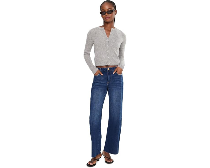 Meg High-Rise Wide Leg Side Panel Raw Hem