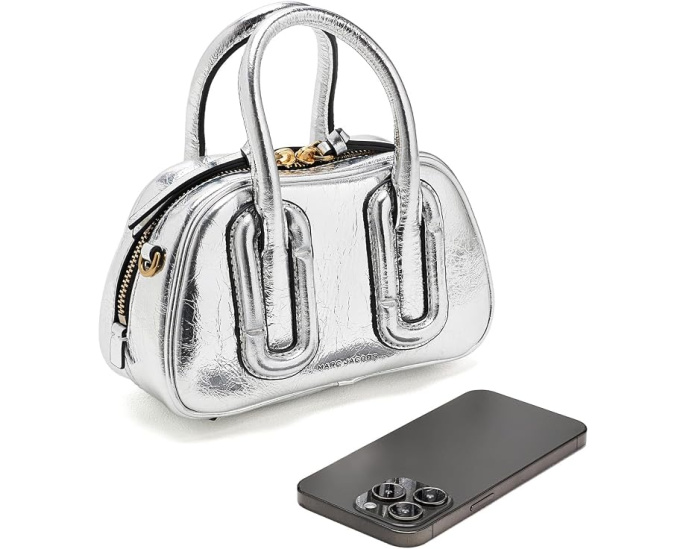 Babe Mini Top-Handle In Metallic Leather