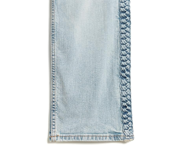 Braided High-Rise Wide Leg Jeans (Big Kid)