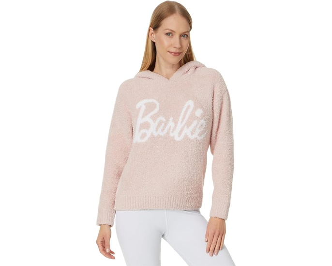 Толстовка Barefoot Dreams CozyChic Barbie с капюшоном и принтом