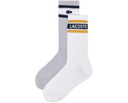 Lacoste 2 пары полосатых носков с логотипом