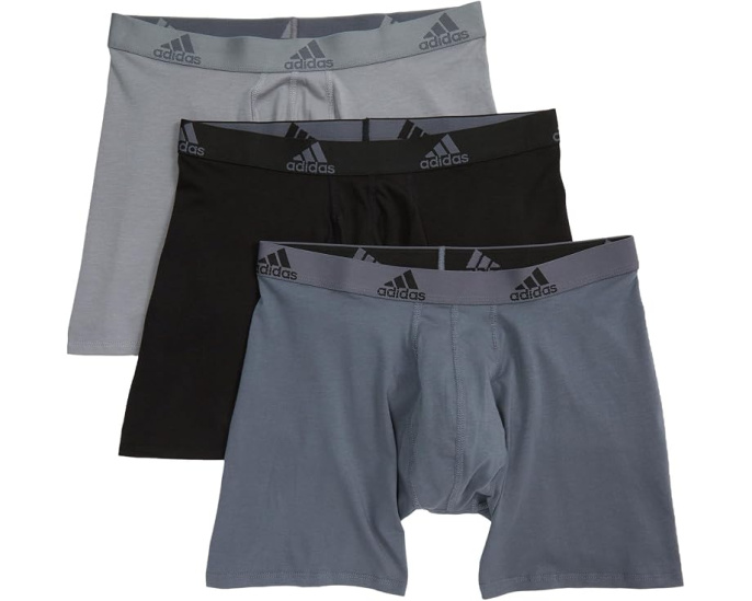 Трусы-боксеры Adidas Stretch Cotton 3 пары дышащие
