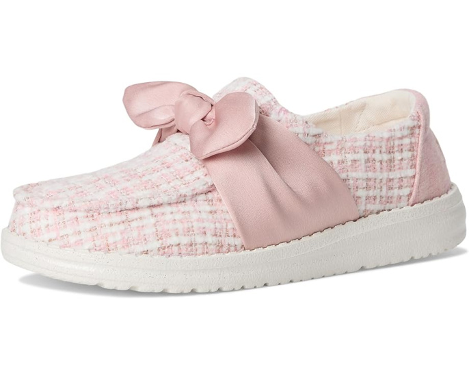 Детские слипоны Hey Dude Kids Wendy Bow Tweed с бантом и текстильным верхом
