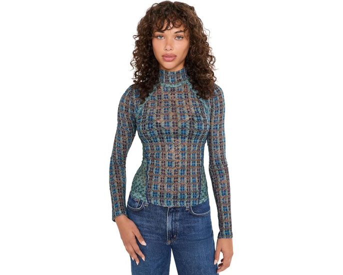 Free People блузка Lyric Long Sleeve с длинным рукавом