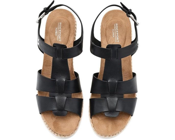 Клинья Rockport Belle с открытым носом и кожаным верхом