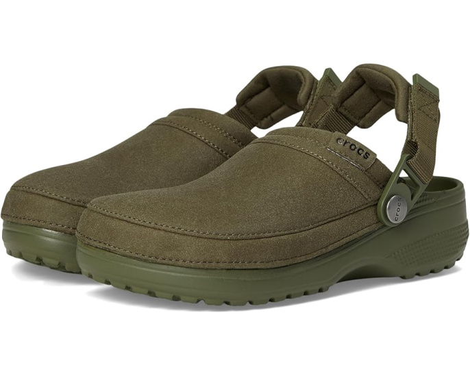 Кроксы Crocs Classic Crafted Vegan Suede Clogs с ремешком и стелькой Croslite