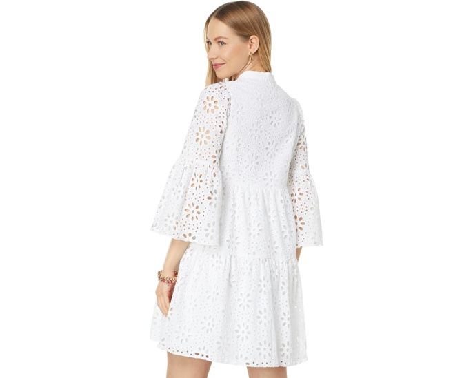 3/4 Sleeve Hazelanne Eyelet Dress