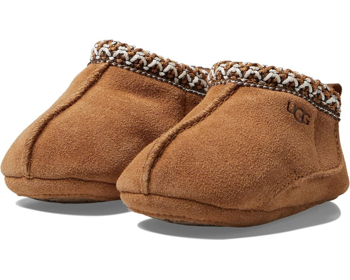 Детские тапочки UGG Tasman из замши на липучке