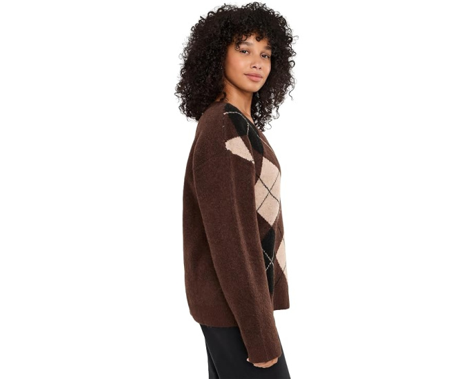 Свитер Kimberly V-Neck Argyle Knit от KUT from the Kloth