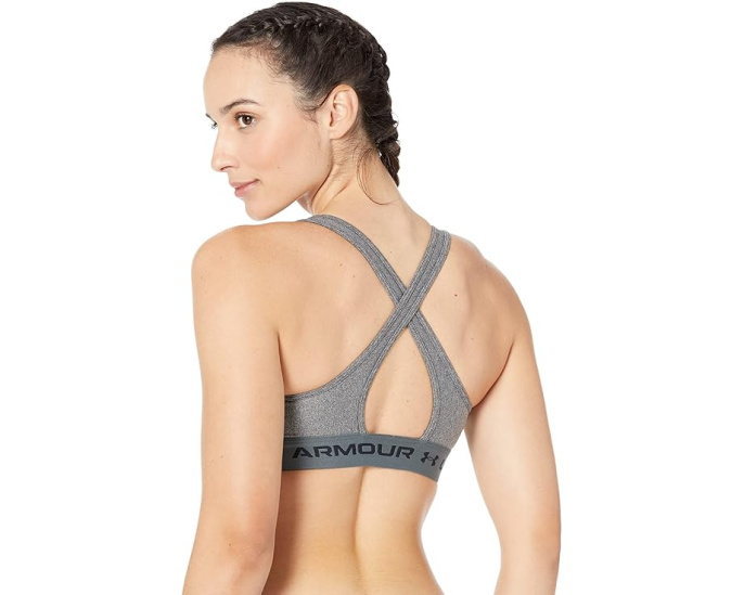 Under Armour Спортивный бюстгальтер Crossback Mid Impact Heather Bra для средней нагрузки