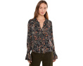 Long Sleeve Woven Blouse with Pintucks