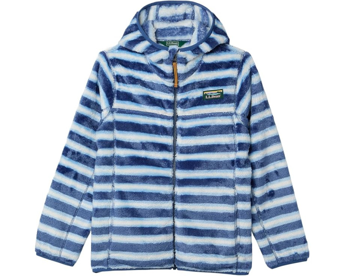 Детское флисовое худи L.L.Bean Hi-Pile Fleece с принтом в полоску