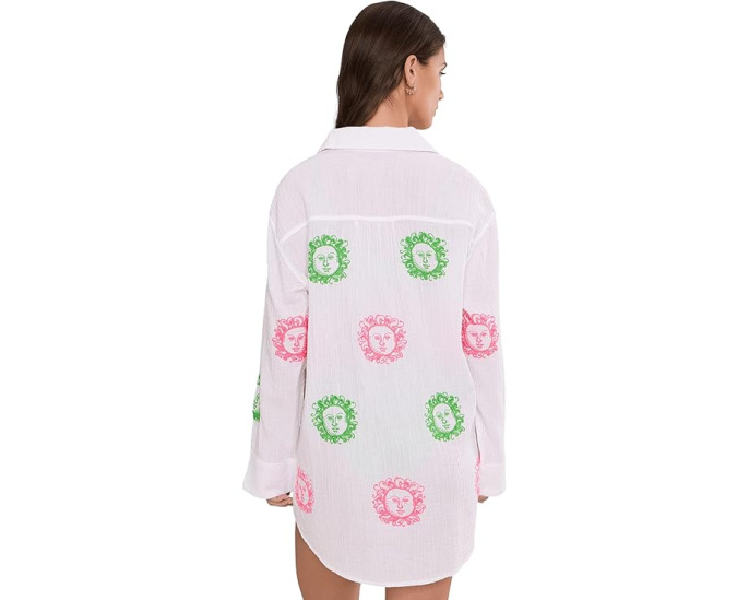 Рубашка Kwitney Embroidered Long от Lilly Pulitzer с вышивкой