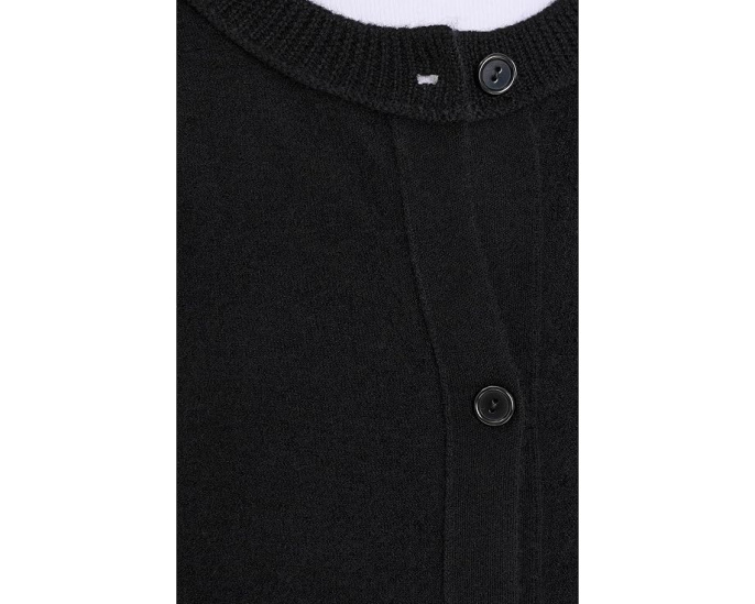 Fine Felted Wool Crew Neck Cardigan