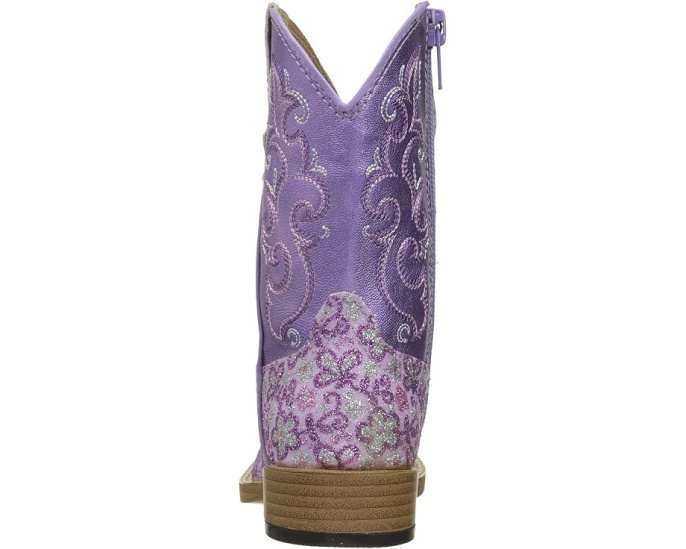 Детские ботинки Roper Lavender с квадратным носком и блестящим цветочным узором