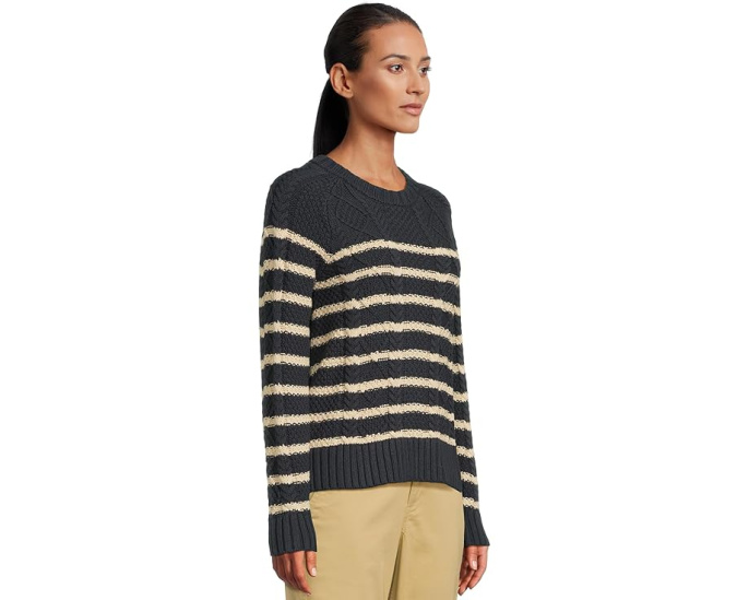 L.L.Bean Signature Cotton Fisherman Crewneck Sweater Stripe в полоску
