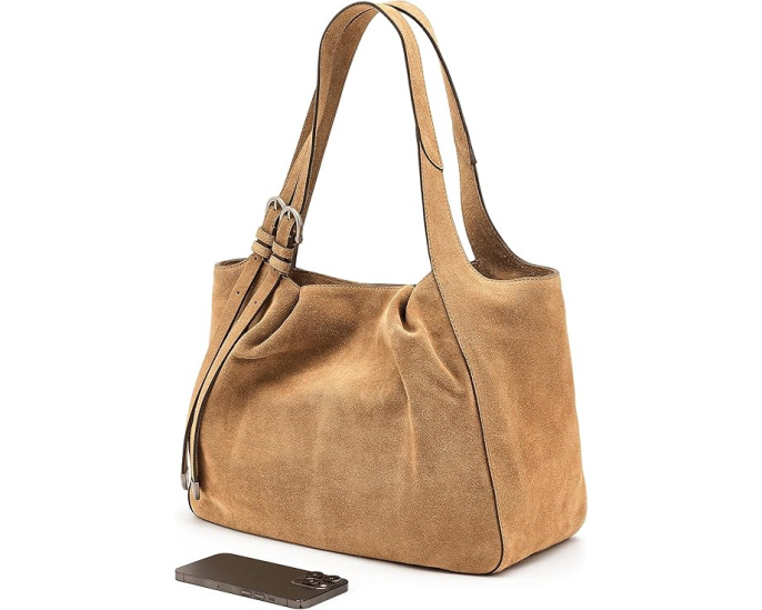 Сумка-тоут Frye Heather из замши с кожаной отделкой