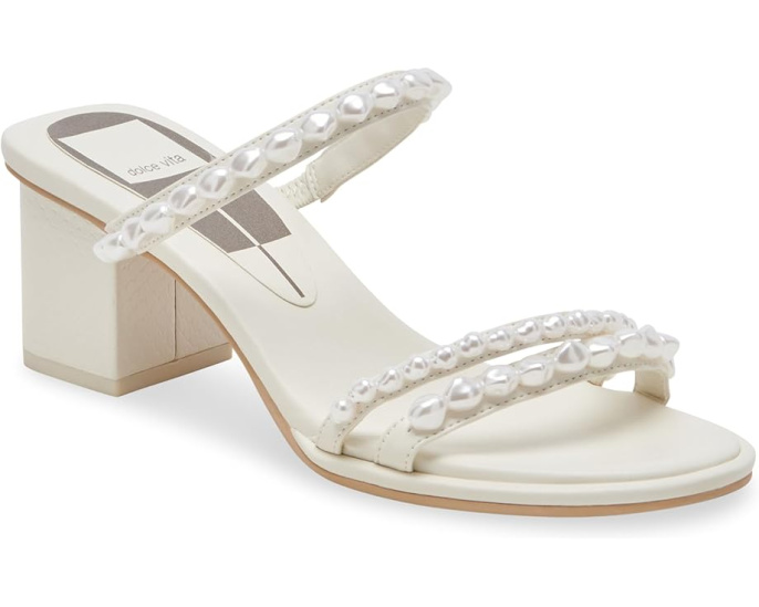 Босоножки Dolce Vita Tinker Pearl-127 на каблуке с жемчужным декором
