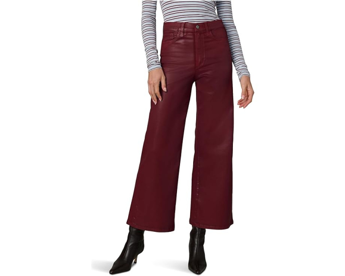 Joe's Jeans The Mia Wide Leg Ankle Coated джинсы с покрытием и длиной до щиколотки