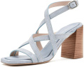 Туфли Park Block 85 на устойчивом каблуке Stuart Weitzman ярко-синие и натуральные