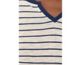 Футболка Nzt Elbow Sleeve Stripe Notch с вырезом NIC+ZOE