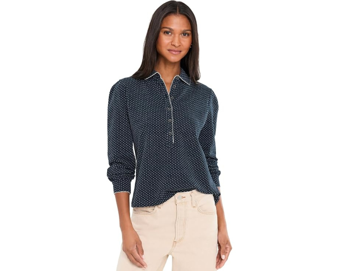 Поло NIC+ZOE Derby Dot Polo Top с точечным узором