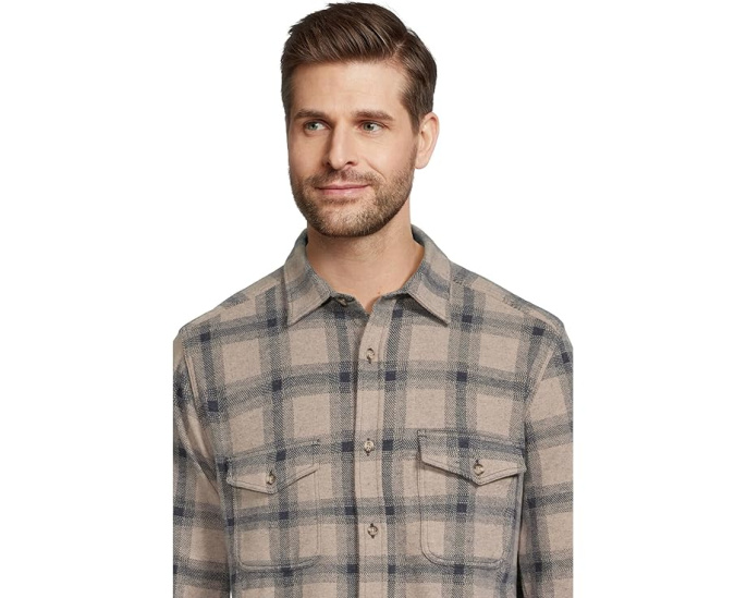 Johnston & Murphy вязаная рубашка Brushed Button-Front с закругленными карманами