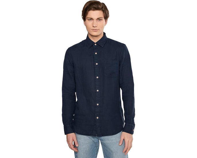 Рубашка Faherty Laguna Linen Shirt из европейского льна с длинными рукавами