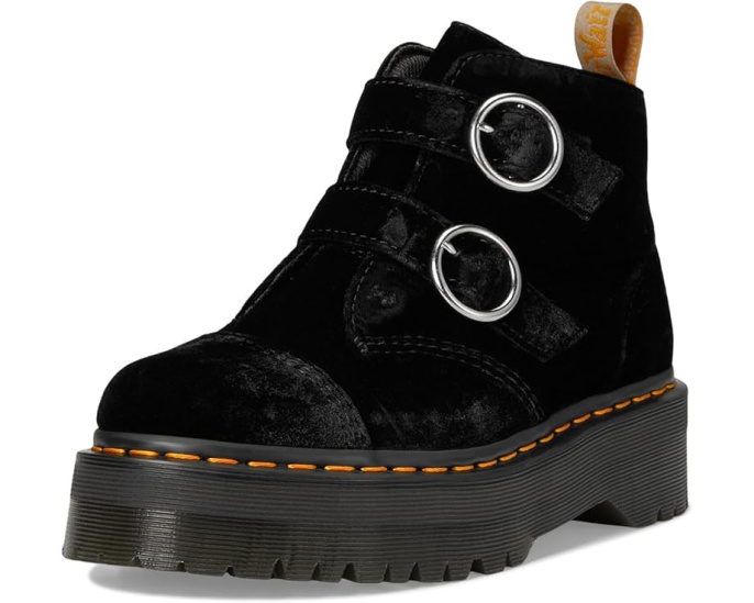 Веганские ботинки Dr. Martens Vegan Devon Velvet Platform на платформе