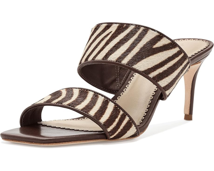 Босоножки Sutton Zebra Haircalf от Cinq à Sept с квадратным носком