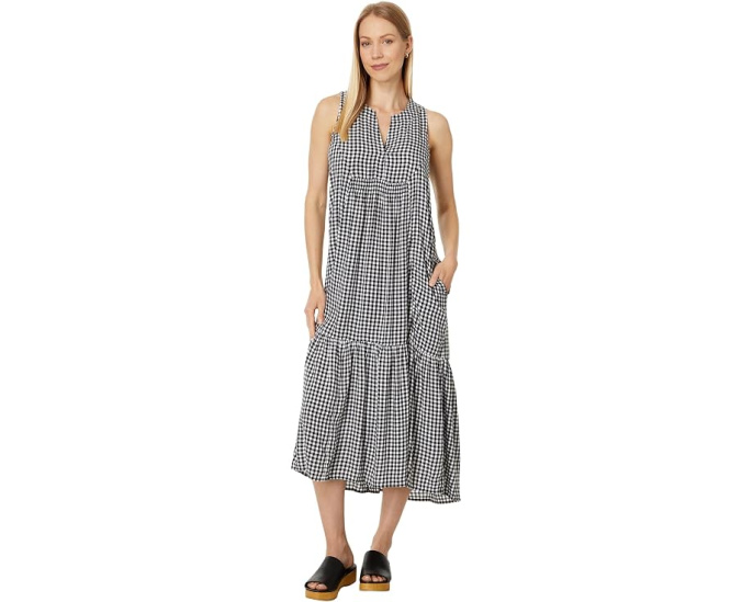 Платье NIC+ZOE Drapey Gingham клетчатое драпированное