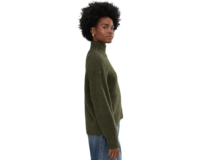 Свитер Madewell Fluffy Wool Balham Hi-Low Turtle из смеси альпаки с объемной вязкой