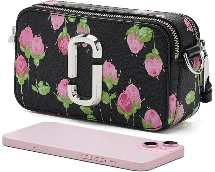 Сумка через плечо Marc Jacobs Snapshot с цветочным принтом
