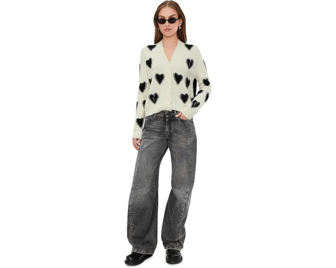 Кардиган AllSaints Scatter Heart Cardi с принтом в виде сердец