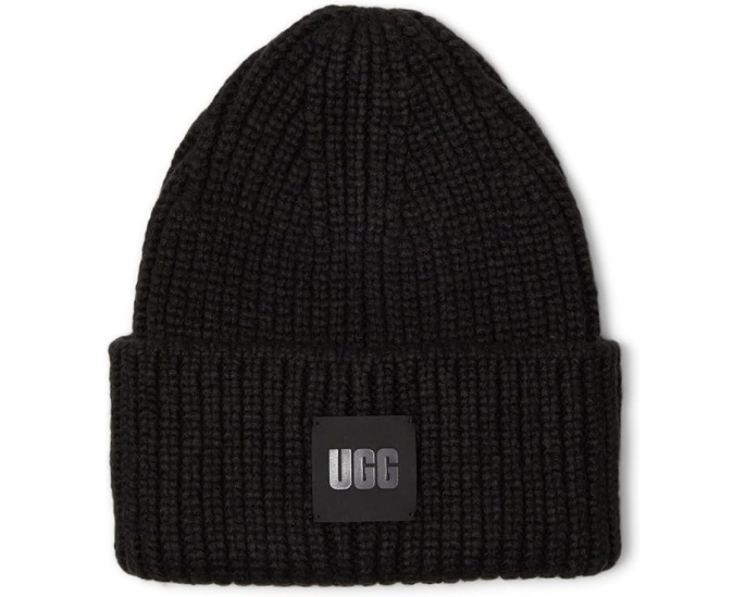 Вязаная шапка бини UGG Chunky Rib Beanie с высокой посадкой