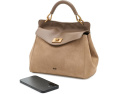 Lucia Classic Faux Suede Top Handle Bag